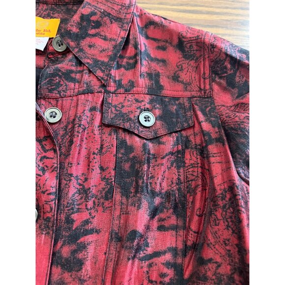 Ruby Rd. red black six button dress jacket size 10P - Picture 9 of 9